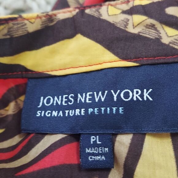 Jones New York Signature Petite Boho Silk /Cotton Blouse Size PL - Picture 8 of 9